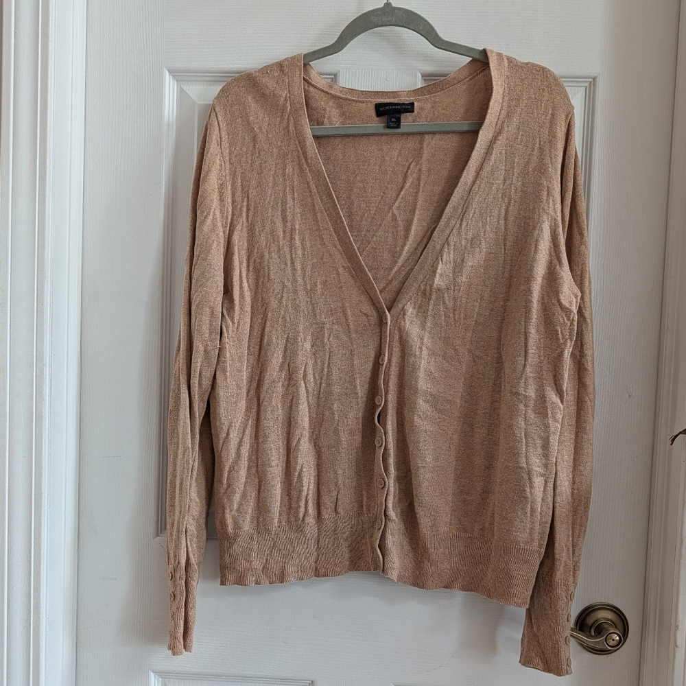 Women's Tan Cardigan Sweater
